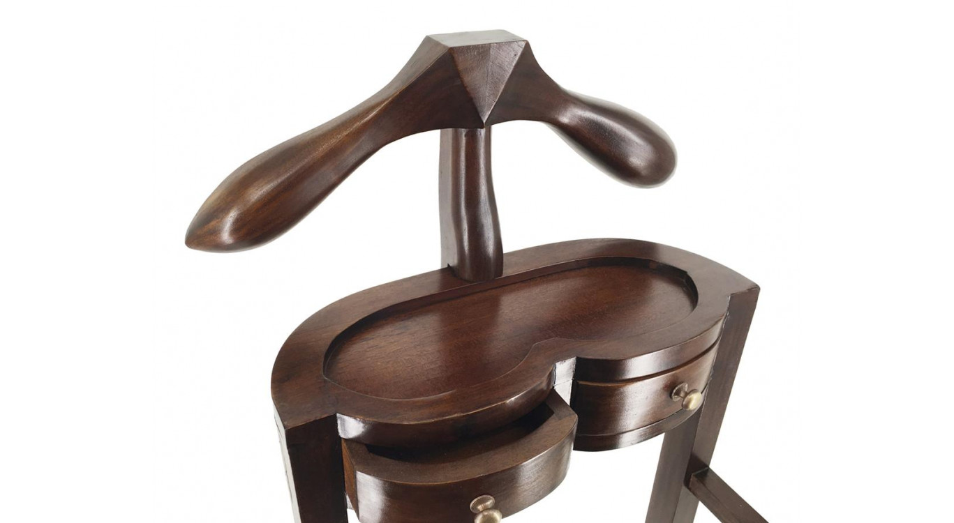 Valet De Chambre Bois Bronze Marron 47x34x122cm
