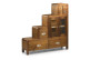 Möbel Treppe 7 Schubladen Holz Bronze Braun 98x25x98cm