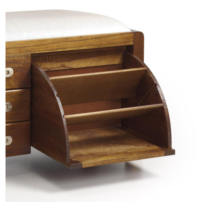 Divan 3 Tiroirs Bois Bronze Marron 125x38x50cm