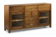 Truhe 7 Schubladen Holz Bronze Braun 160x40x85cm