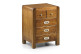 Table De Chevet 5 Tiroirs Bois Bronze Marron 45x40x60cm