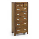 Cassettiera a 8 cassetti in legno marrone bronzo 60x40x130cm