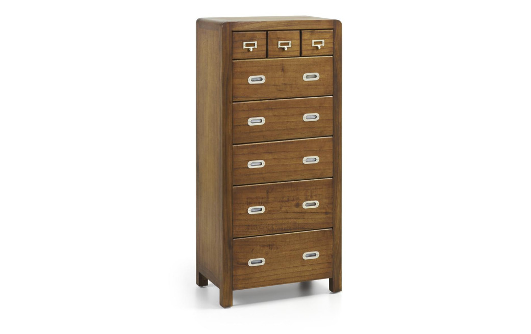 Kommode mit 8 Schubladen Holz Bronze Braun 60x40x130cm