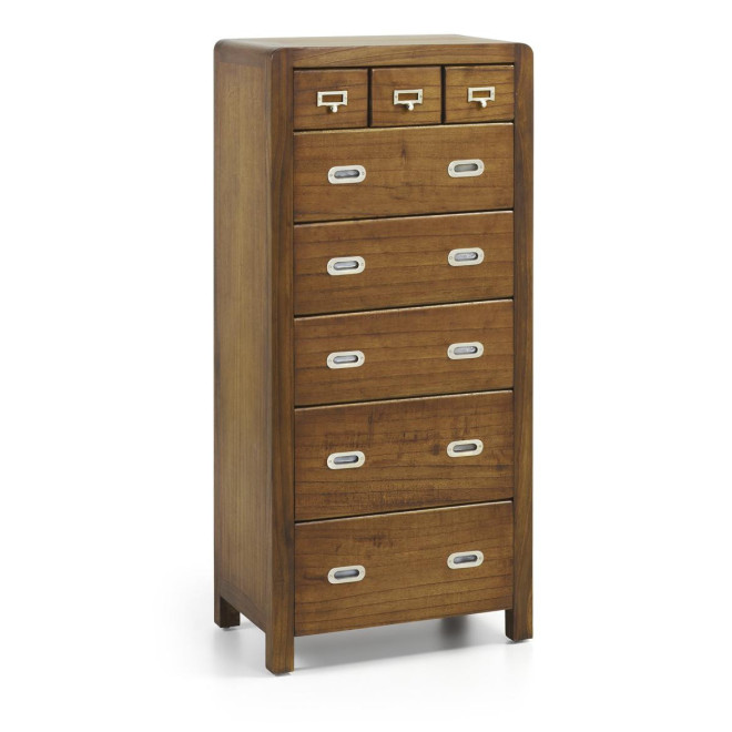 Kommode mit 8 Schubladen Holz Bronze Braun 60x40x130cm