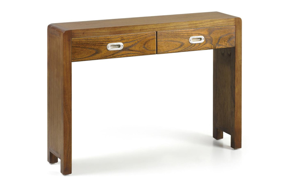 Konsole mit 2 Schubladen Holz Bronze Braun 110x27x76cm