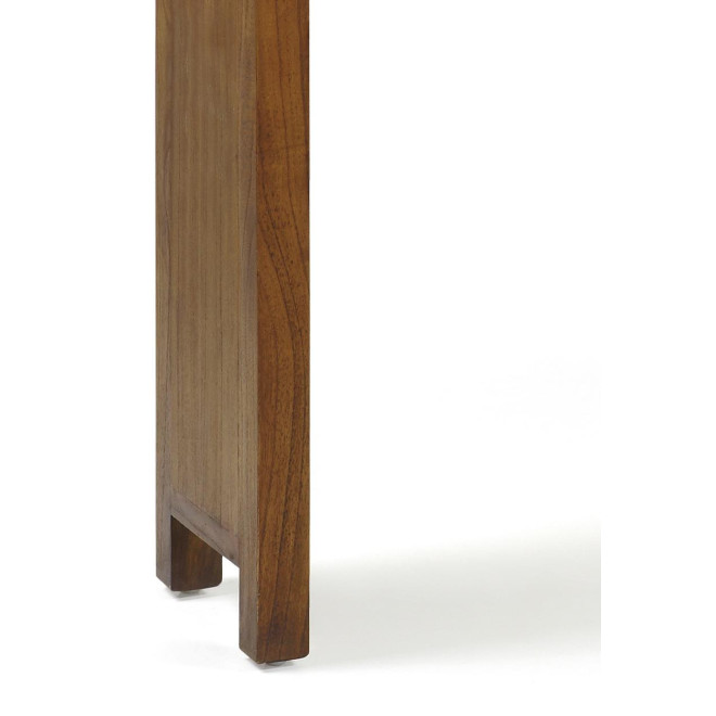 Console 2 Tiroirs Bois Bronze Marron 110x27x76cm