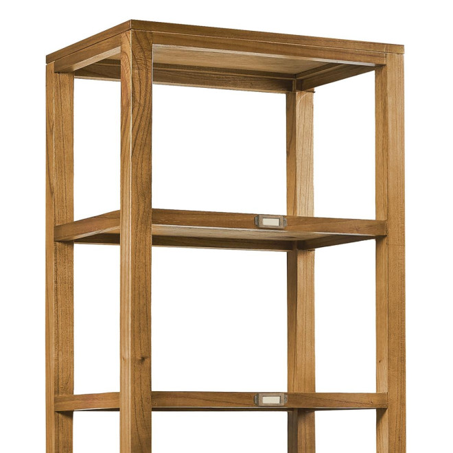Bibliothèque 2 Tiroirs Bois Bronze Marron 60x40x190cm