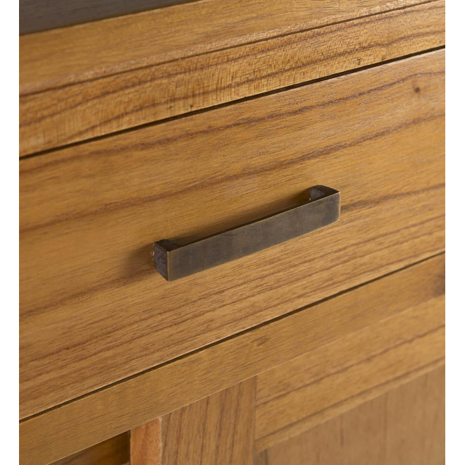 Truhe 3 Schubladen Holz Bronze Braun 180x45x90cm