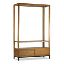 Schrank 2 Schubladen Holz Metal Braun 120x50x190cm