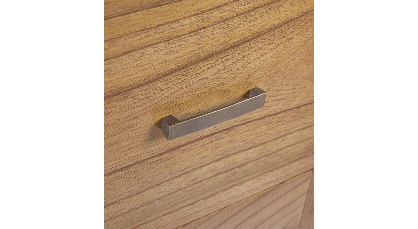 Kommode 5 Schubladen Holz Metal Braun 100x45x110cm
