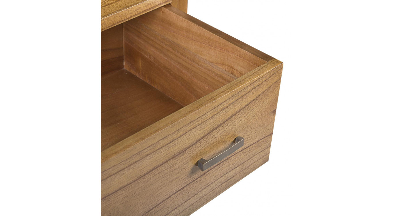 Kommode 5 Schubladen Holz Metal Braun 100x45x110cm