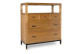 Chest of 5 Drawers Wood Metal Brown 100x45x110cm