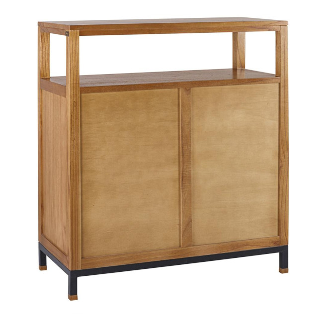Kommode 5 Schubladen Holz Metal Braun 100x45x110cm