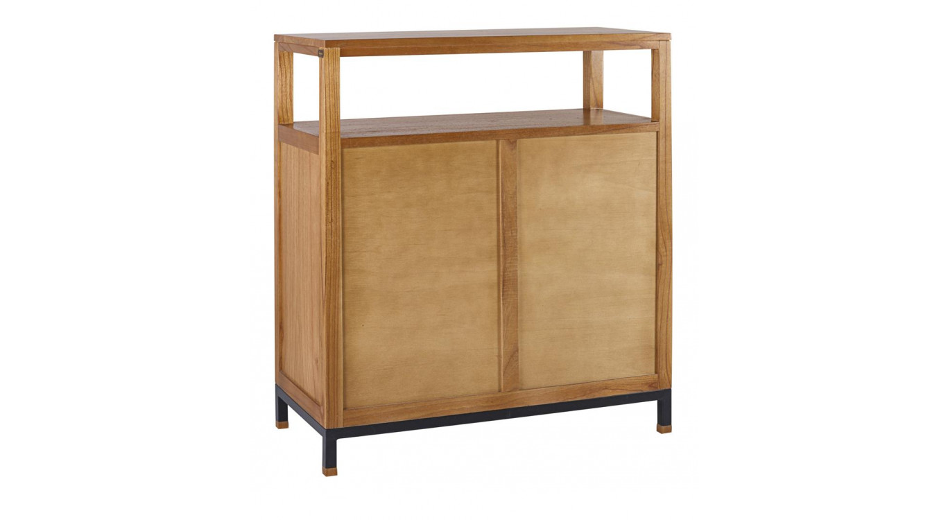 Kommode 5 Schubladen Holz Metal Braun 100x45x110cm