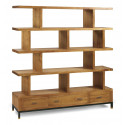 Bücherregal 3 Schubladen Holz Metal Braun 160x35x170cm