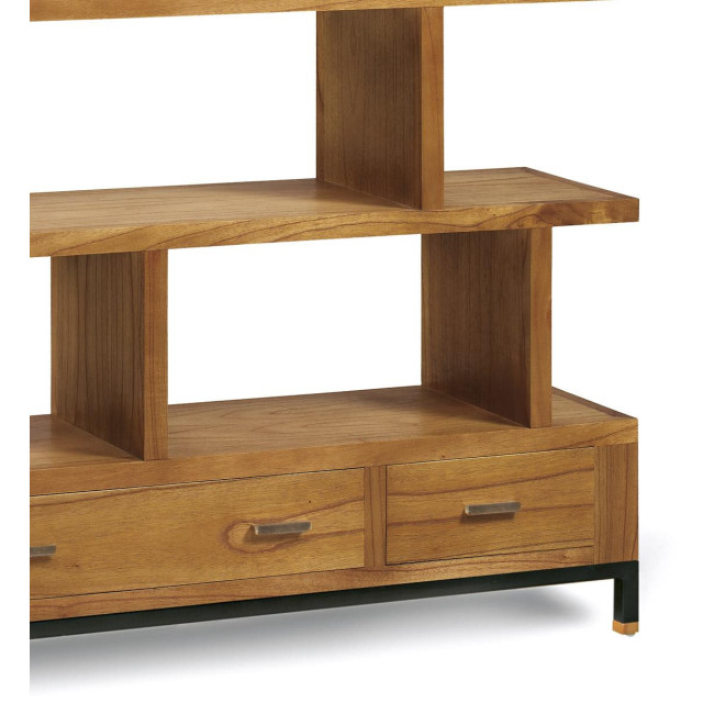Bibliothèque 3 Tiroirs Bois Metal Marron 160x35x170cm