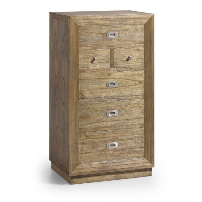 Chiffonnier 6 Schubladen Holz Bronze Braun 60x45x110cm