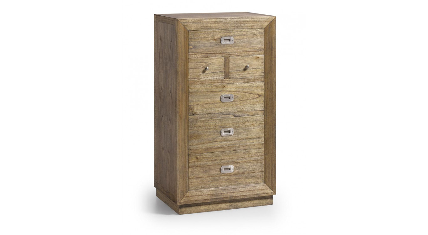 Chiffonnier 6 Schubladen Holz Bronze Braun 60x45x110cm