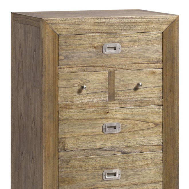Chiffonnier 6 Schubladen Holz Bronze Braun 60x45x110cm