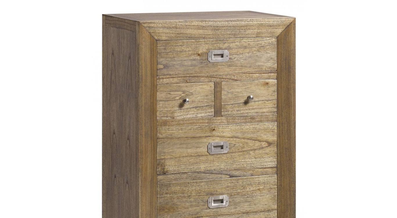 Chiffonnier 6 Schubladen Holz Bronze Braun 60x45x110cm
