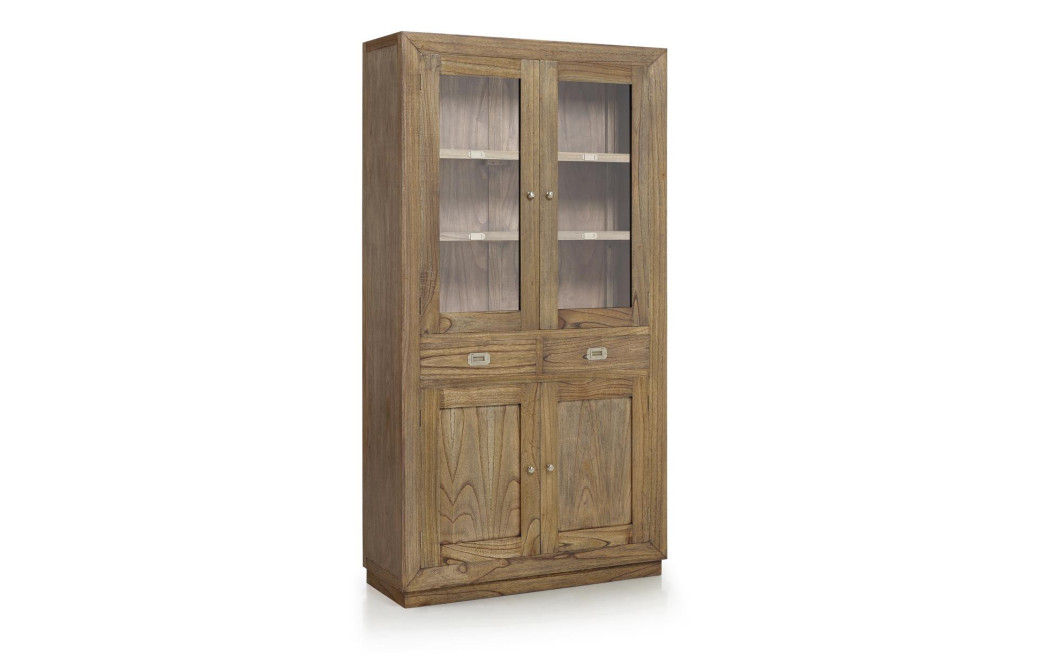 Geschirrschrank mit 2 Schubladen Holz Bronze Braun 100x40x190cm