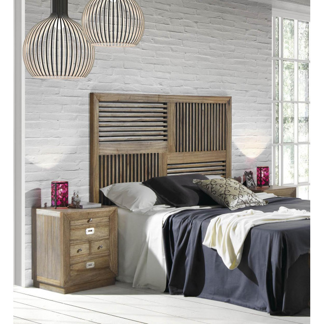 Kopfteil Holz Bett Braun 166x4x136cm