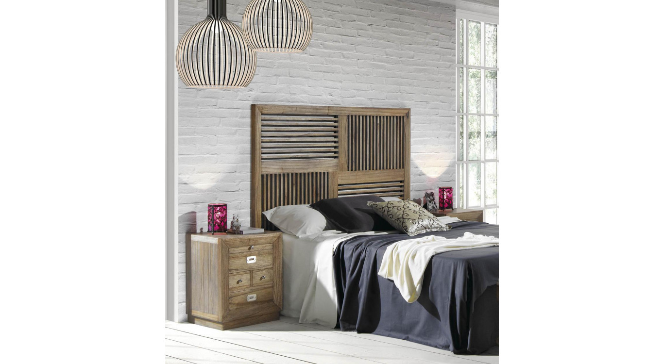 Kopfteil Holz Bett Braun 166x4x136cm