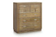 Kommode 9 Schubladen Holz Bronze Braun 100x45x110cm