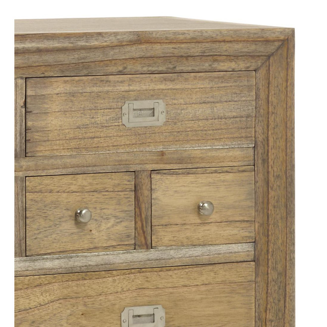 Kommode 9 Schubladen Holz Bronze Braun 100x45x110cm