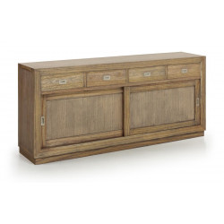 Truhe 4 Schubladen Holz Bronze Braun 200x50x90cm
