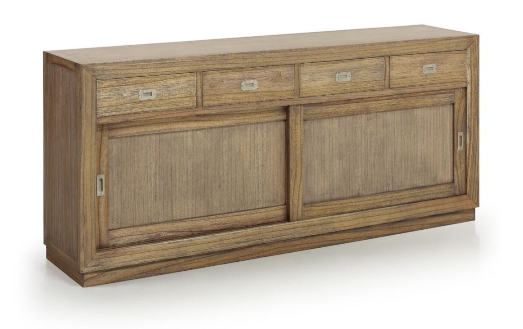 Truhe 4 Schubladen Holz Bronze Braun 200x50x90cm