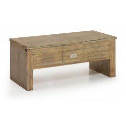 Couchtisch 2 Schubladen Holz Bronze Braun 110x55x45cm