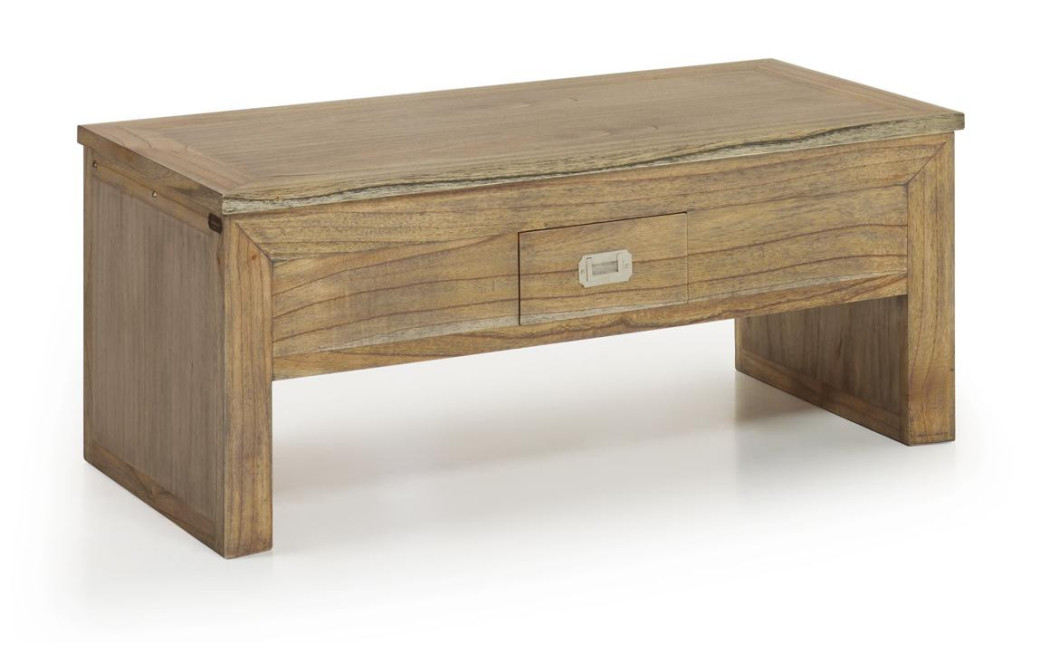 Couchtisch 2 Schubladen Holz Bronze Braun 110x55x45cm