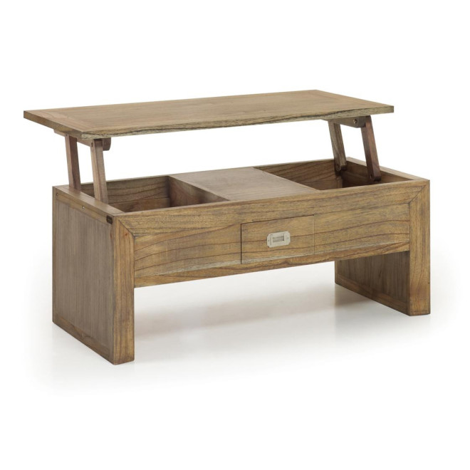 Couchtisch 2 Schubladen Holz Bronze Braun 110x55x45cm