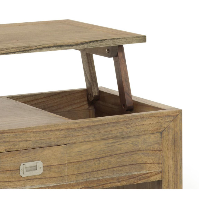 Couchtisch 2 Schubladen Holz Bronze Braun 110x55x45cm