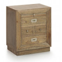 Table de chevet 4 tiroirs bronze