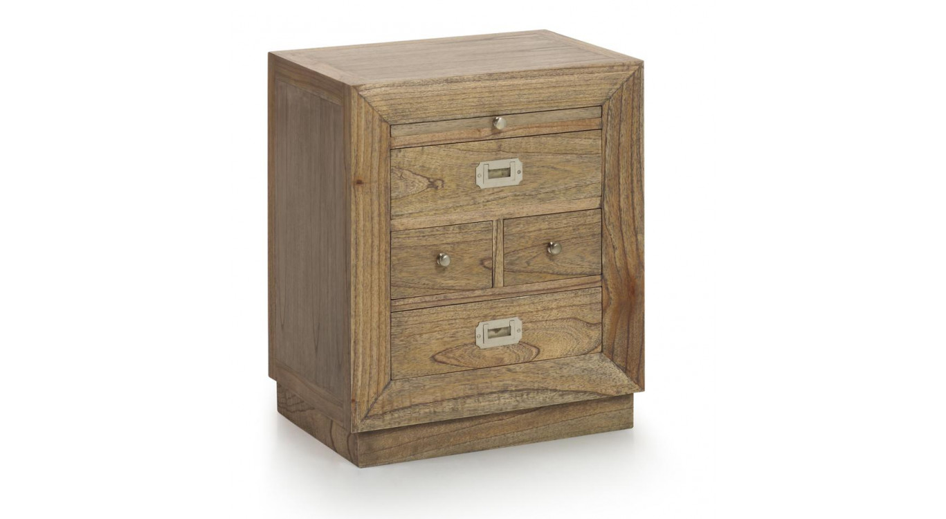 Nachttisch mit 4 Schubladen Holz Bronze Braun 50x40x60cm