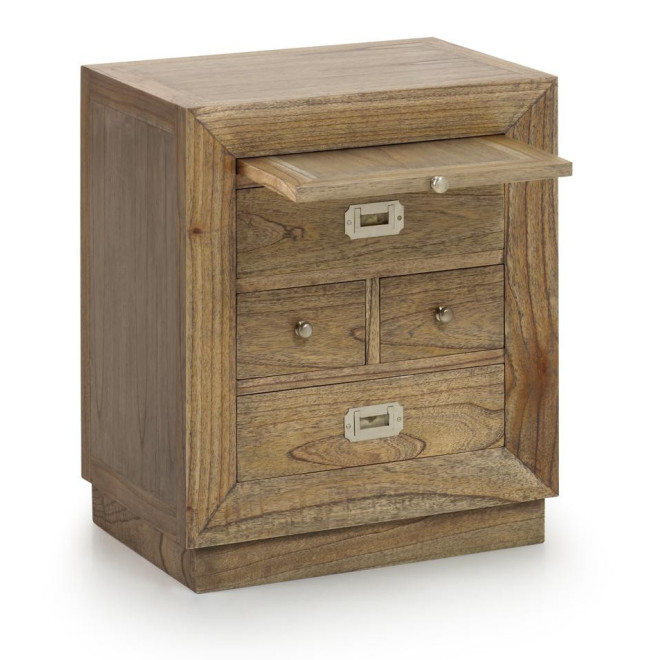 Nachttisch mit 4 Schubladen Holz Bronze Braun 50x40x60cm