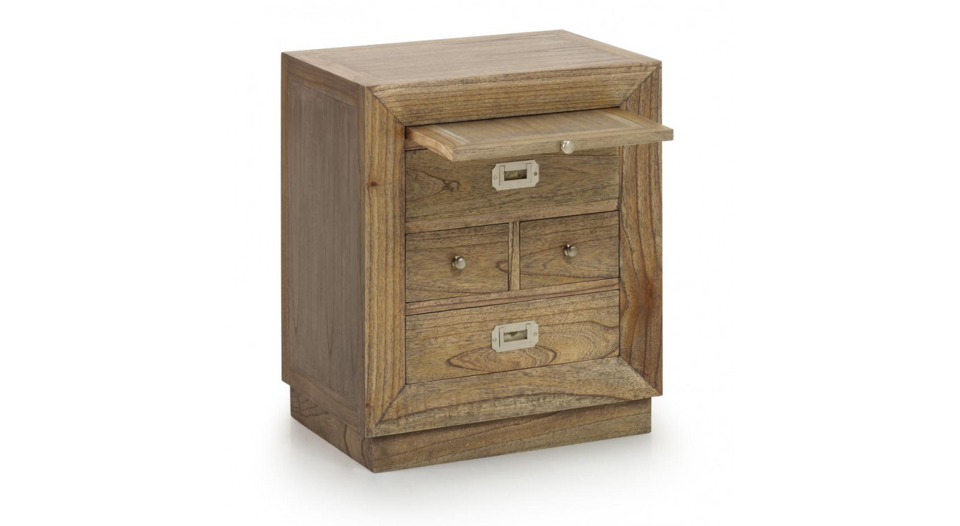 Nachttisch mit 4 Schubladen Holz Bronze Braun 50x40x60cm