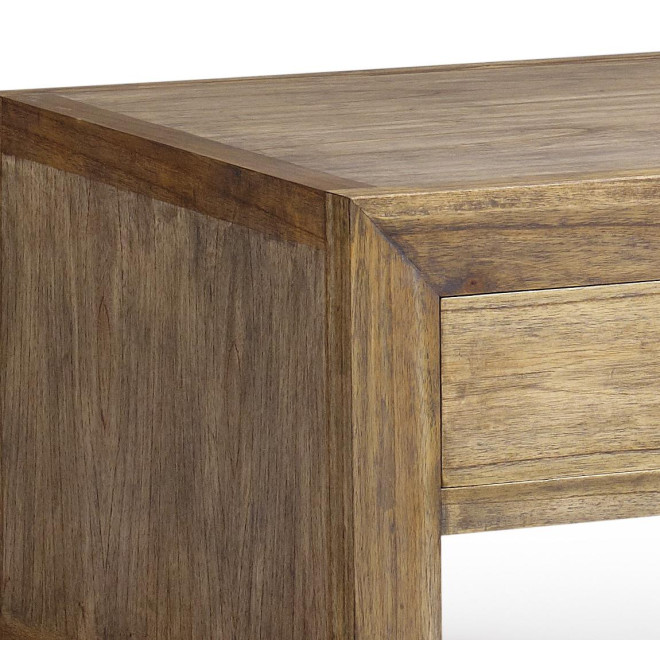 Table Basse 1 Tiroir Bois Bronze Marron 60x60x45cm