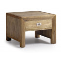 Tavolino 1 cassetto in legno bronzo marrone 60x60x45cm