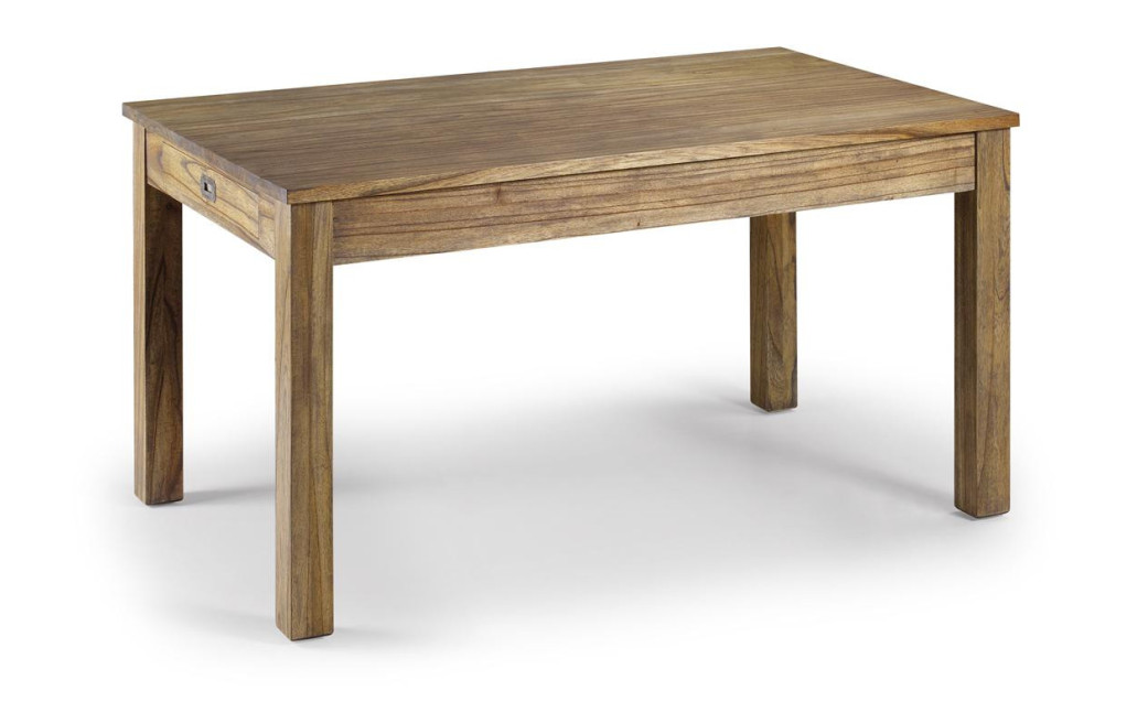 Table à Manger 2 Tiroirs Bois Bronze Marron 150x90x78cm