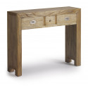 Konsole mit 3 Schubladen Holz Bronze Braun 100x30x80cm