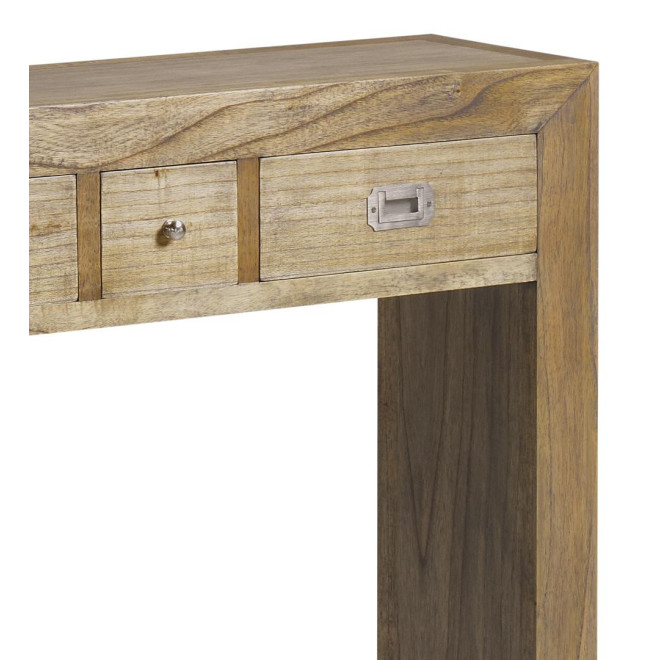 Konsole mit 3 Schubladen Holz Bronze Braun 100x30x80cm