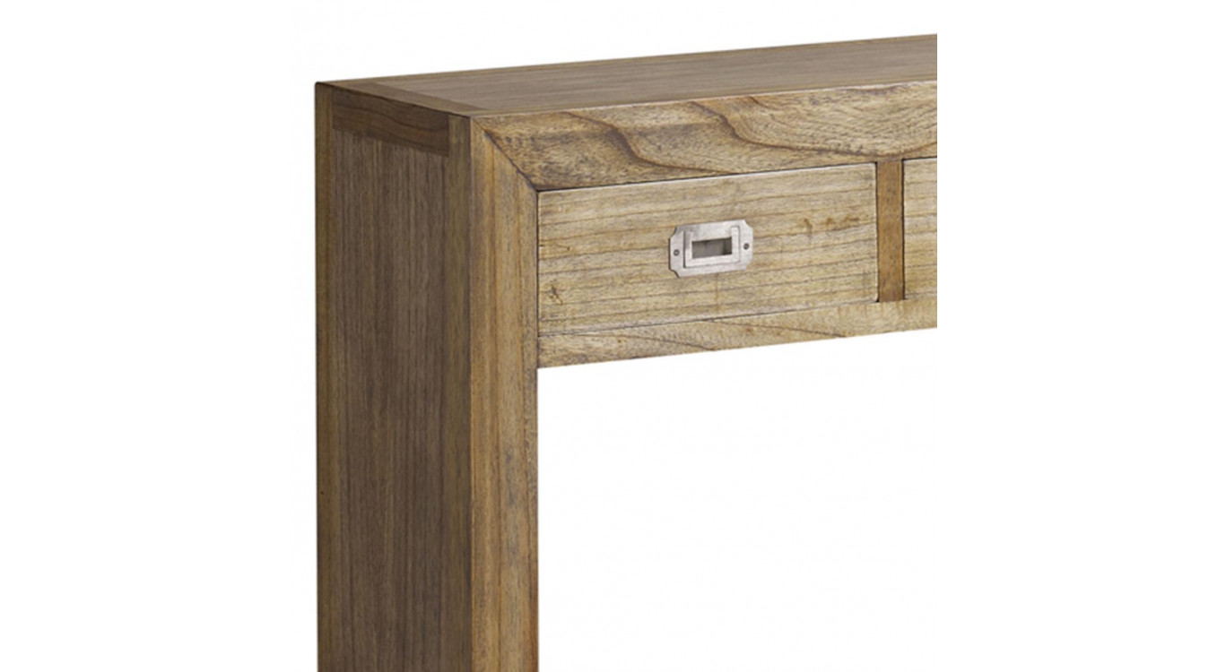Konsole mit 3 Schubladen Holz Bronze Braun 100x30x80cm