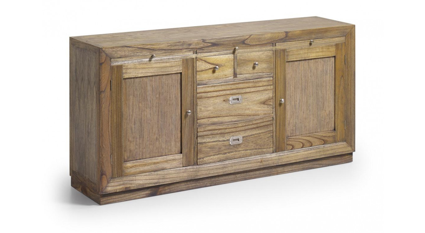 Truhe 4 Schubladen Holz Bronze Braun 160x40x80cm