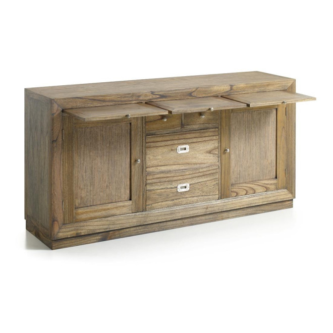 Truhe 4 Schubladen Holz Bronze Braun 160x40x80cm