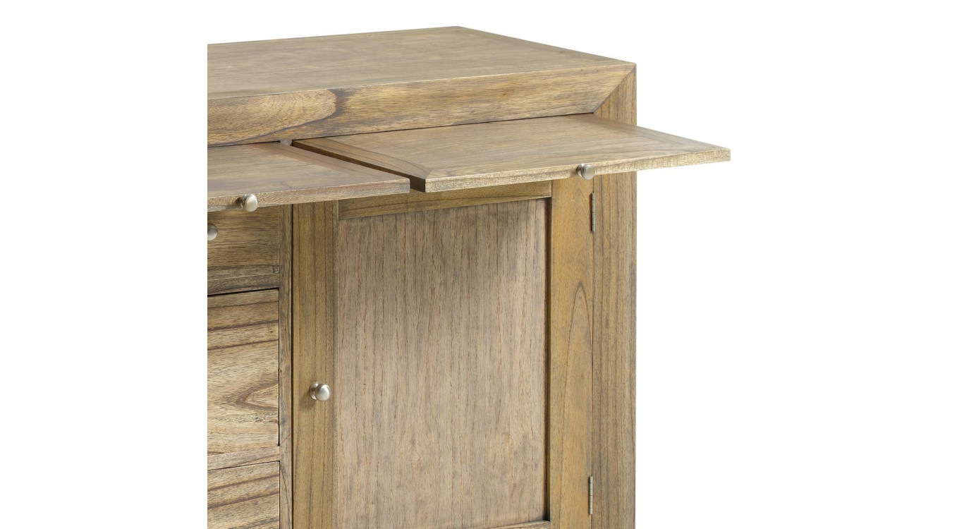 Truhe 4 Schubladen Holz Bronze Braun 160x40x80cm