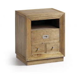 Nachttisch mit 3 Schubladen Holz Bronze Braun 50x40x60cm