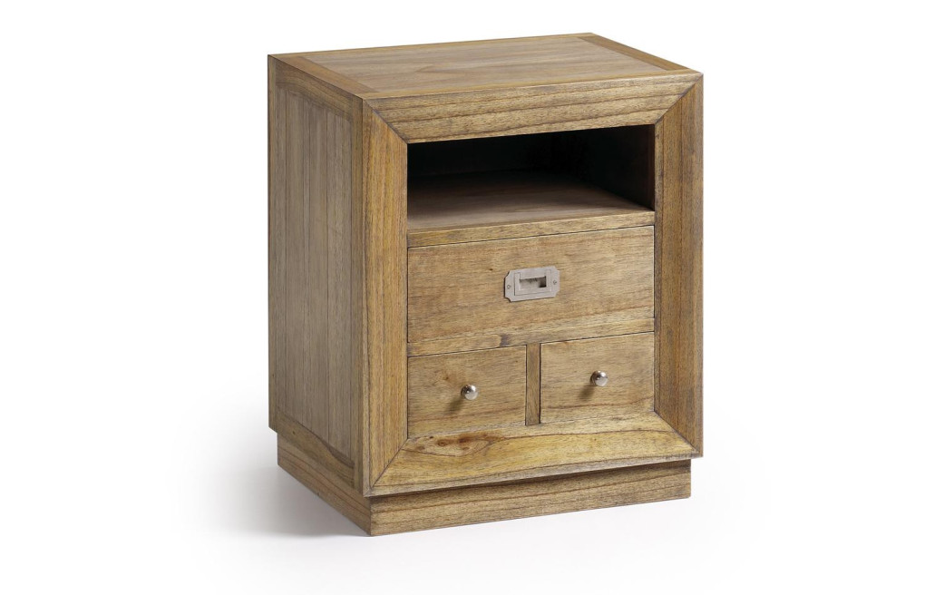 Nachttisch mit 3 Schubladen Holz Bronze Braun 50x40x60cm
